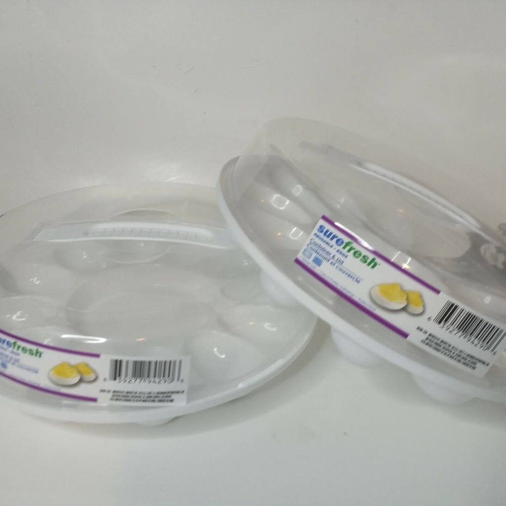 Sure Fresh EGG Carrier - Container & Lid Reusable Holds 12 Eggs, Portable New